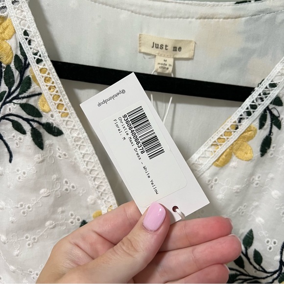 NWT Petal & Pup Yellow Floral Embroidered Midi Dress - Picture 6 of 10